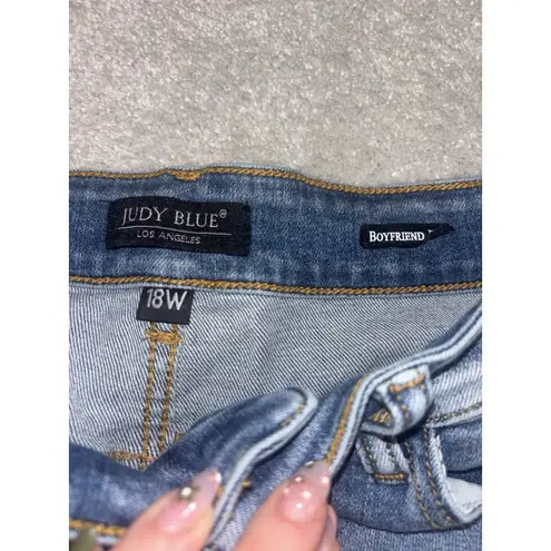 Judy Blue Jeans Women's 18w Rainbow Skies Paint Splatter Boyfriend Fit Grunge