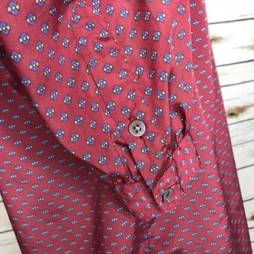 Evan Picone 🌷 Burgandy Long Sleeve Blouse Size 12