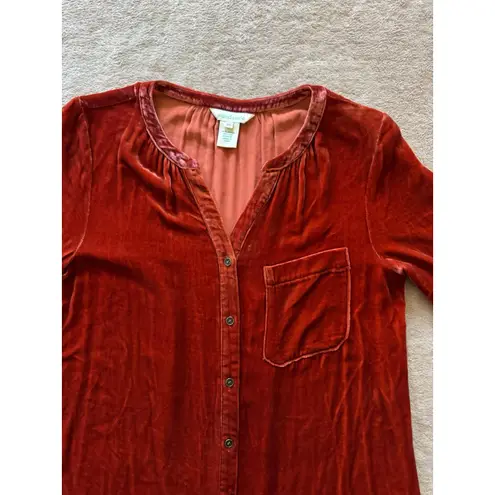 Sundance Top Womens Burnt Orange Velvet Boho Peasant Western Cowgirl Shirt Sz Xs