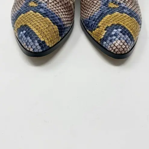 Steven New York Mules Womens 7 Leather Snakeskin Deandra Slip On Bright New Purple