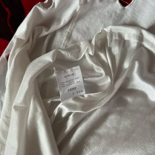 Spinns Kawaii Japan White Sleeveless Tank Heart Cutout Dress S