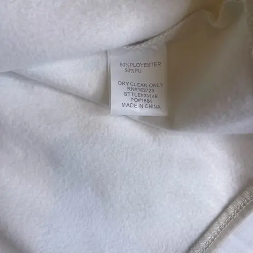 VOY Faux Leather Ruffle Dress Cream Medium