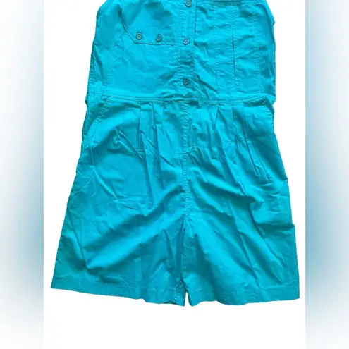 St. John Deadstock NEW Andrea Vintage 90s Turquoise Utility Kidcore Cargo Romper