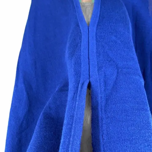 H by Halston Cozy Royal Blue Casual Open Front Knit Cardigan