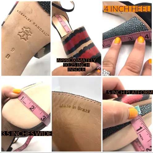 Loeffler Randall "ROSIE" RED, BLACK & CREAM LEATHER PLATFORM HEELS (9B)