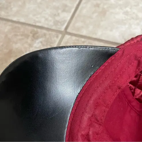 Disney  Parks Original Red Quilted Hat Black Mickey Rose Ears Beauty &‎ the Beast