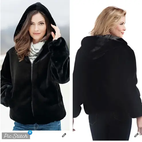 Donna Salyers Fabulous Furs Faux Sheared Beaver Parka Size XS