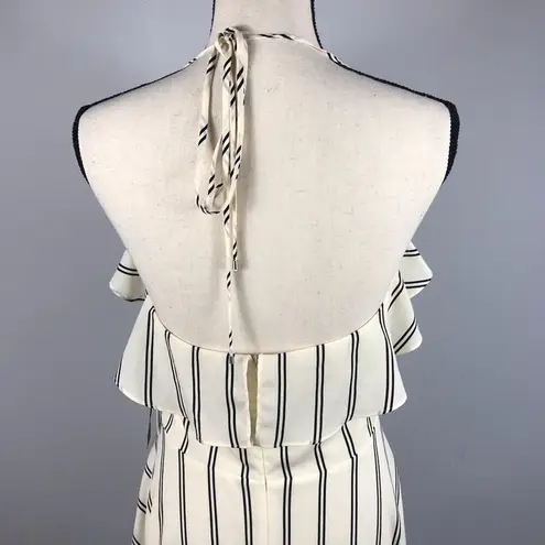 H by Halston Halter Handkerchief Summer dress Chalk/Black stripes size 4