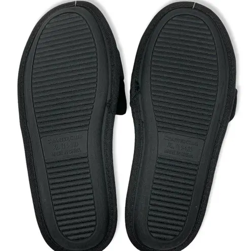 Charter Club  Black Velour Slippers XL 11-12 New