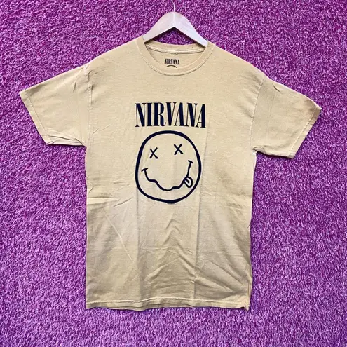 Nirvana Nevermind Smiley Face Grunge Rock Tee Small