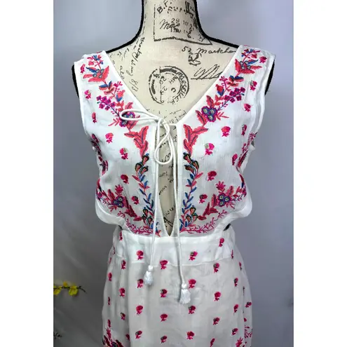 Raga Vanora Keyhole Embroidered Side Cut Outs Open Back Tunic S