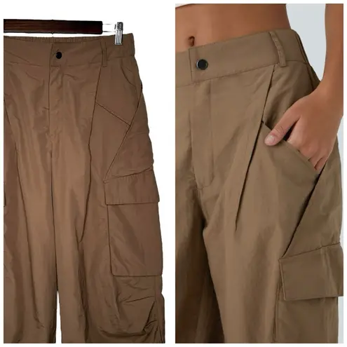 Halara NWT S High Waisted Multi Pockets Wide Leg Casual Cargo Pants Hiking Nylon