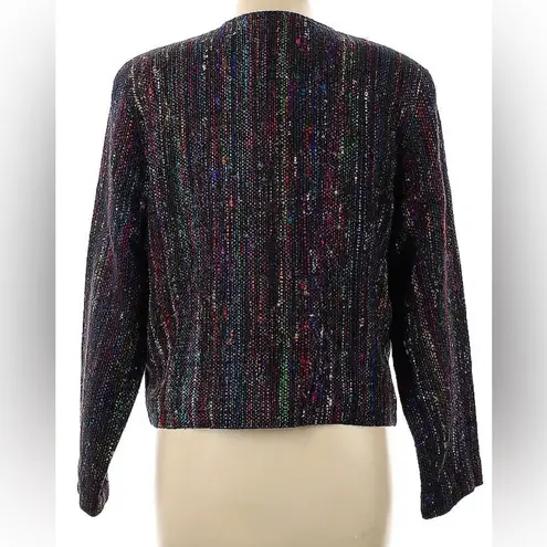Stijfselkissie Vintage Rainbow Multicolor Tweed Boucle Women's Blazer Jacket L Multiple Size L