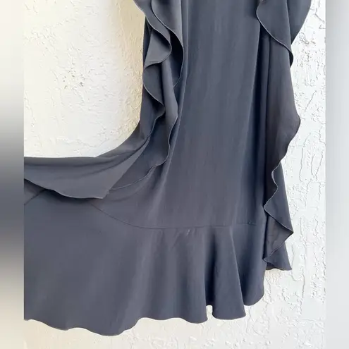 Red Valentino black crepe envers ruffle sleeveless dress IT 44 / US 8