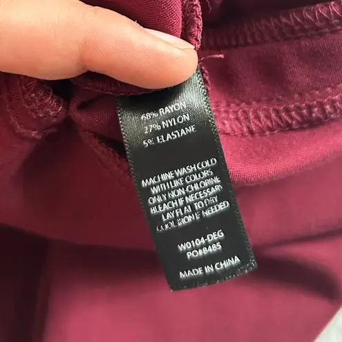 Betabrand Two Pocket Dress Pant Yoga Pant Bootcut Size Medium Long Tall burgundy