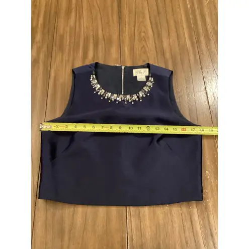 Eliza J mettalic stripe jacquard Embellished faille Rhinestone top & skirt set 6