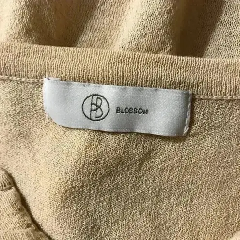 BLOSSOM H Lightweight Knit Cardigan Size SMALL Tan
