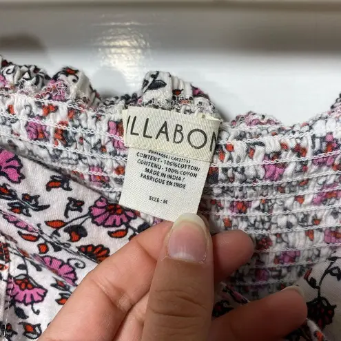 Billabong | Floral Print Strapless Top Black/Pink Sz Medium