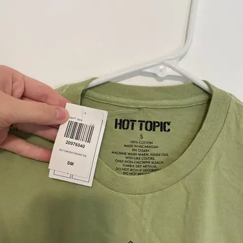 Hot Topic NEW NWT  Buy Books Boyfriend Fit T-Shirt Green Short Sleeve Tee JUNIORS