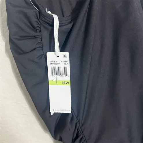 Anne cole Women's Plus 18W Black Square Neck One Piece Swimsuit