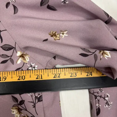 Hilary Radley Floral Split Neck Blouse Women's L Mauve Bronze Feminine NWT Gift Pink Size L