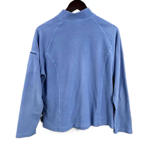 LL Bean Blue Fleece Quarter Zip Pullover Womens Large