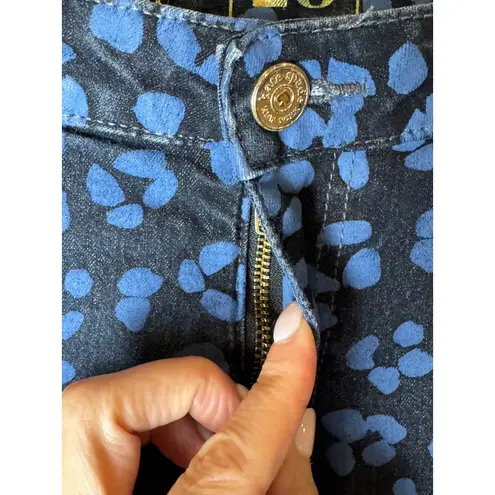 Kate Spade  Jeans Women 28 Blue Indigo Cheetah Print‎ Play Hooky Skinny Animal