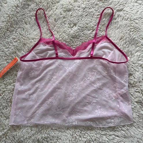 Colsie Pink Lace Trim Sleep Camisole