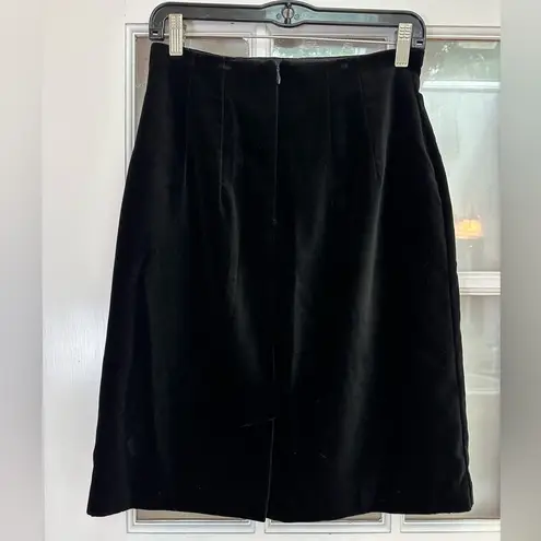 Laura Ashley Vintage Black Velvet A-Line Skirt Classic Career Holiday Size 10 M