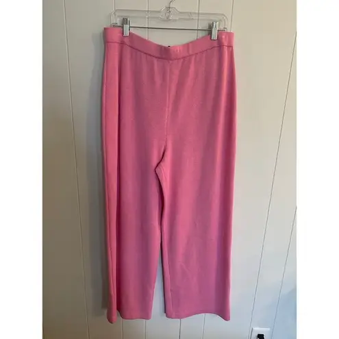 St. John Collection by Marie Grey NWT Pink Wool Blend Knit Wide Leg Pants Size 16