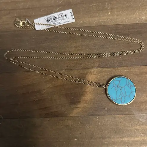 Ralph Lauren Long Turquoise Agate Pendant Necklace