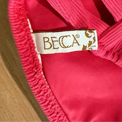 Becca  Ribbed‎ Bikini Top  Size Small Self Tie Back - Image 5