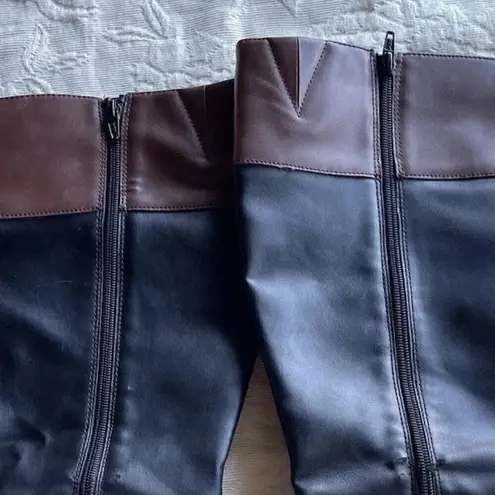 Karen Scott Women’s Deliee 2 Calf Knee-High Riding Boots Size 10 Brown Black Zip