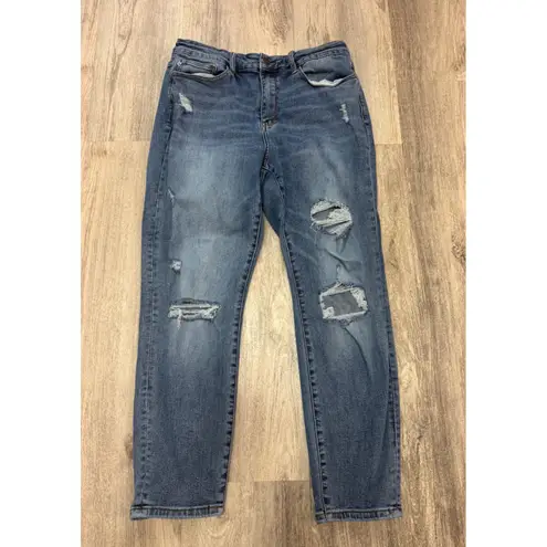 Judy Blue Los Angeles Distressed Slim Fit Jeans Medium Wash Size 13/31