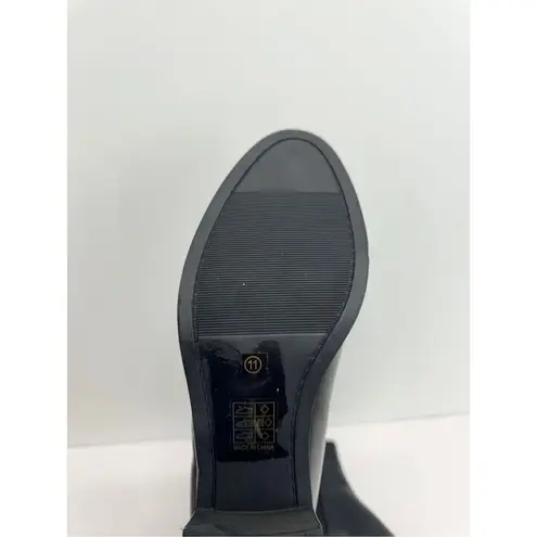 Journee Collection Nigella Booties Size 11 Black Vegan Leather Zip Block Heel