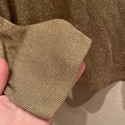 cha cha vente Gold Sparkle V Neck Lightweight Sparkly Sweater Size 1X