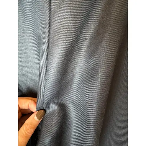 Oscar de la Renta Pants Women 8 Navy Blue Silk Blend Luxury Career Trousers