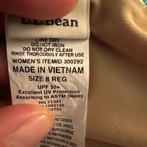 LL Bean Tankini Swimsuit Top Women's 8 Reg Blue Wide Straps Shelf Bra Blue