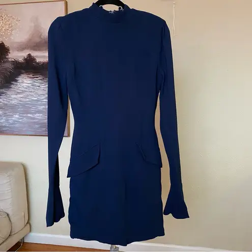 House Of CB  size XS TALLER  'Mahalia' Navy Long Sleeve Mini Dress NWOT