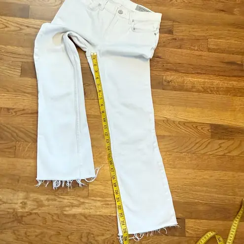 All Saints Women’s 27 Zoe Cropped Bootcut Jeans Frayed Raw Hemline Zipper