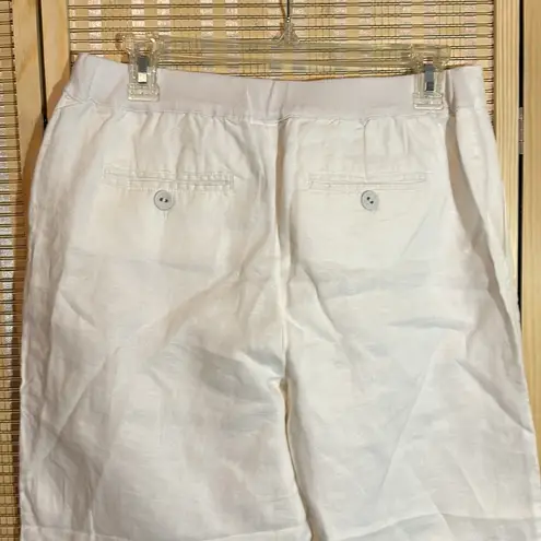 Charter Club Pant Shop Linen Cotton Drawstring Waistband Winter White Pants 8