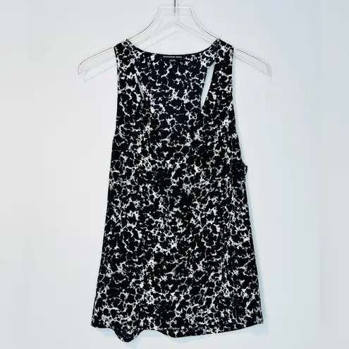 Alexander Wang Racerback Silk Black White Print Tank Top Shirt Blouse Size S