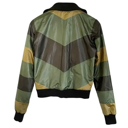Zig-Zag Striped Green Black Track Jacket - LAMB Fall 2006 Womens Coat
