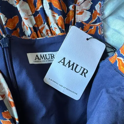 Amur Medina Mini Dress Twilight Blue Floral Size 6 NWT