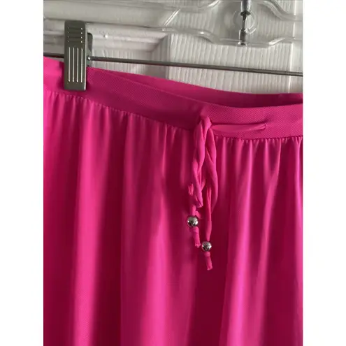 Tinibikini  Womens Small Pink Mesh Tie Waist Pants Bold Vacation Comfort Deck