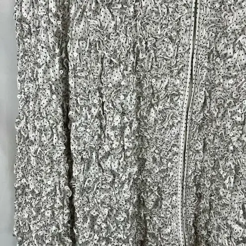 MSK Polka Dot Sequin Textured Long Sleeve Zip Jacket 2X White