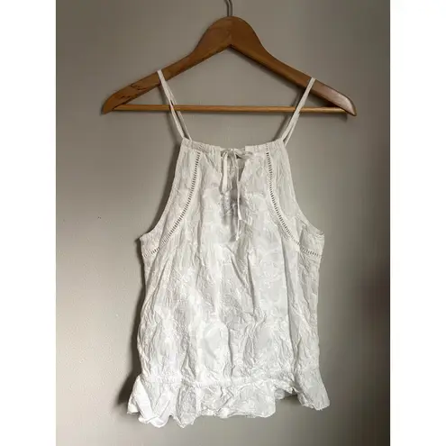 Rock & Roll Cowgirl Lace Floral Cotton Ruffle Dainty Blouse Small Boho Cottage