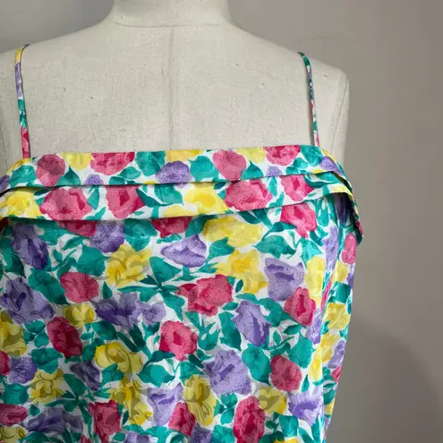 VTG Axiom Floral Teddy Romper One Piece Lingerie Adjustable Straps Sz Large Pink