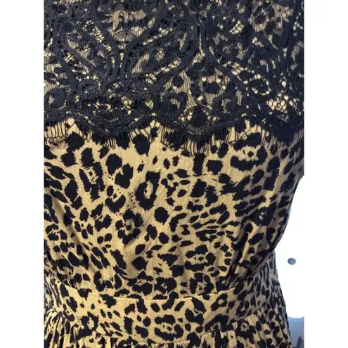 Ultra Pink Cheetah Print Animal sleeveless dress lace Medium M CUTE