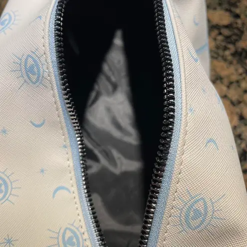 Rae Dunn White Blue Eye And Moon Print Cosmetic Makeup Bag